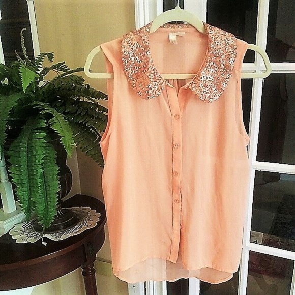 Forever 21 Tops - Sequin Collar Blouse EUC M